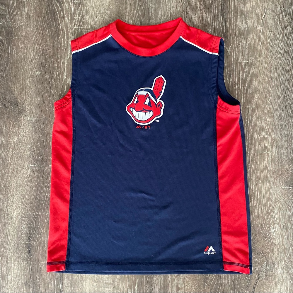 Boys Retro Cleveland Indians Sleeveless Muscle Shirt